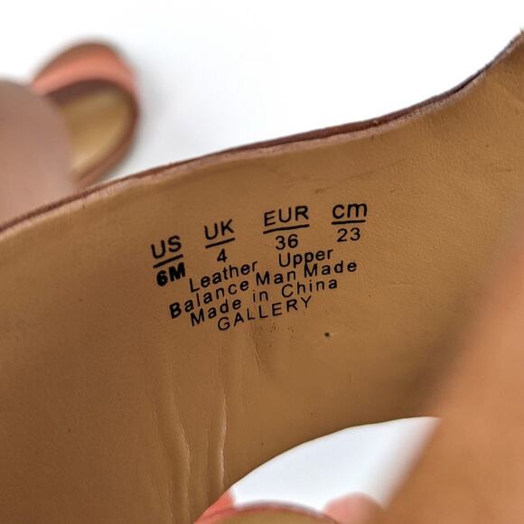 Franco Sarto Burnt Blush The Gothic Leather Block Heel Dress Sandal Size 6 - Picture 9 of 9